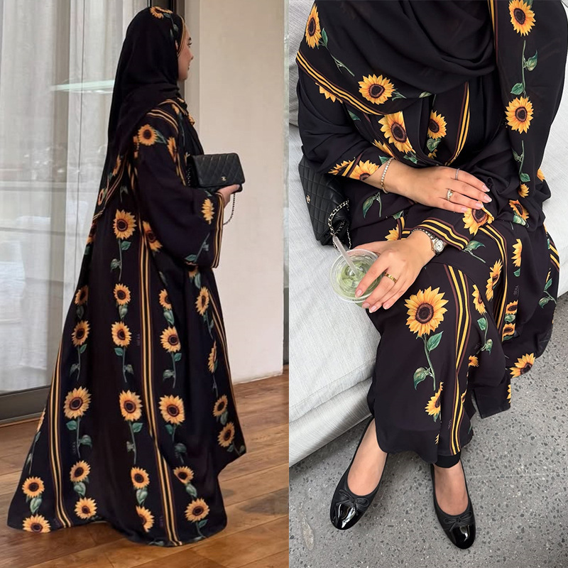 Street Fashion Dubai - Gaun cardigan panjang modest Ramadan Muslim