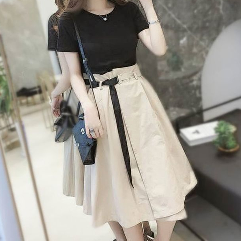 Street Fashion News - Setelan pakaian wanita lengan pendek, rok
