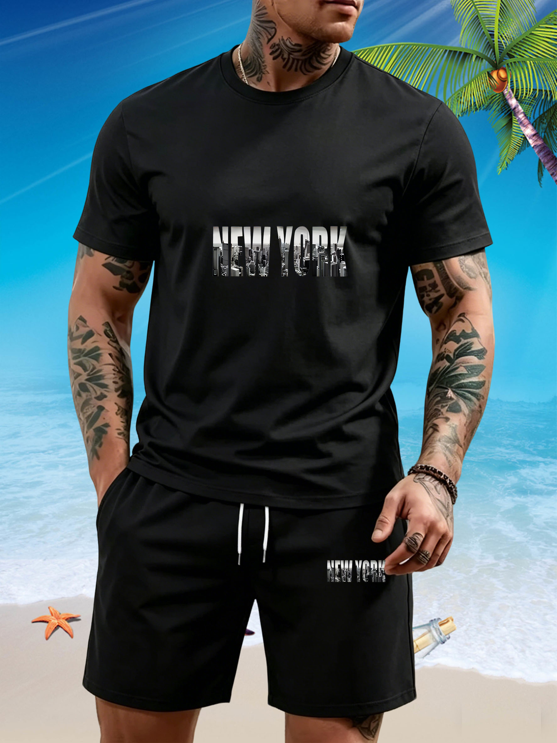 Street Fashion New York 2026 - 2026 Set Kaos Pria Motif Huruf