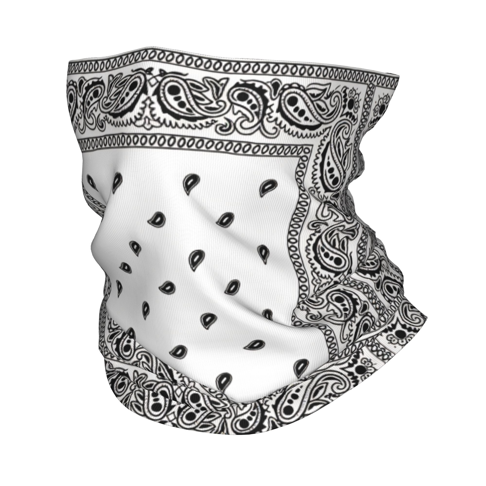 Balaclava Face Mask - Masker Sepeda Motor Motif Paisley Hitam