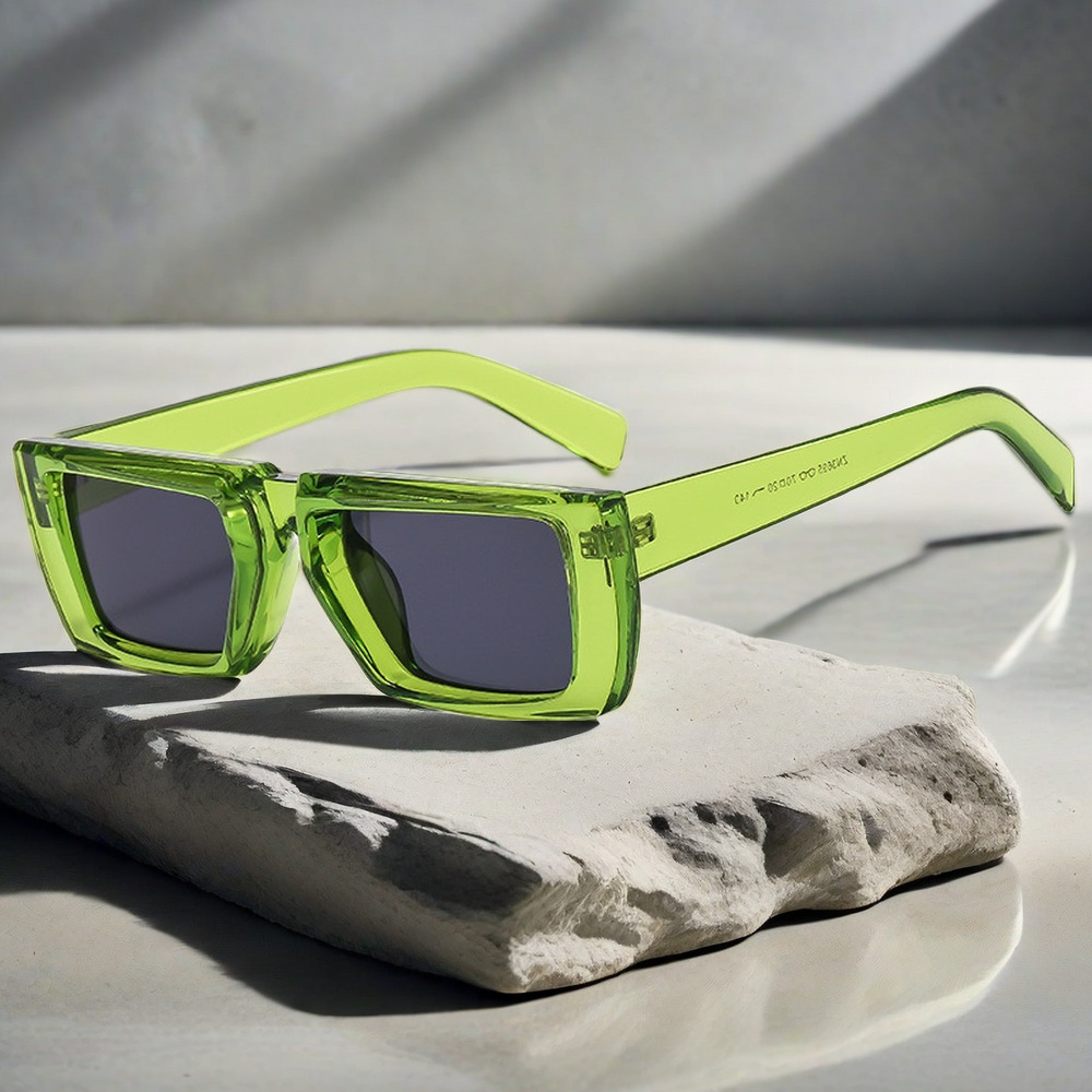 Street Fashion Glasses - Kacamata Hitam Persegi Panjang Baru untuk