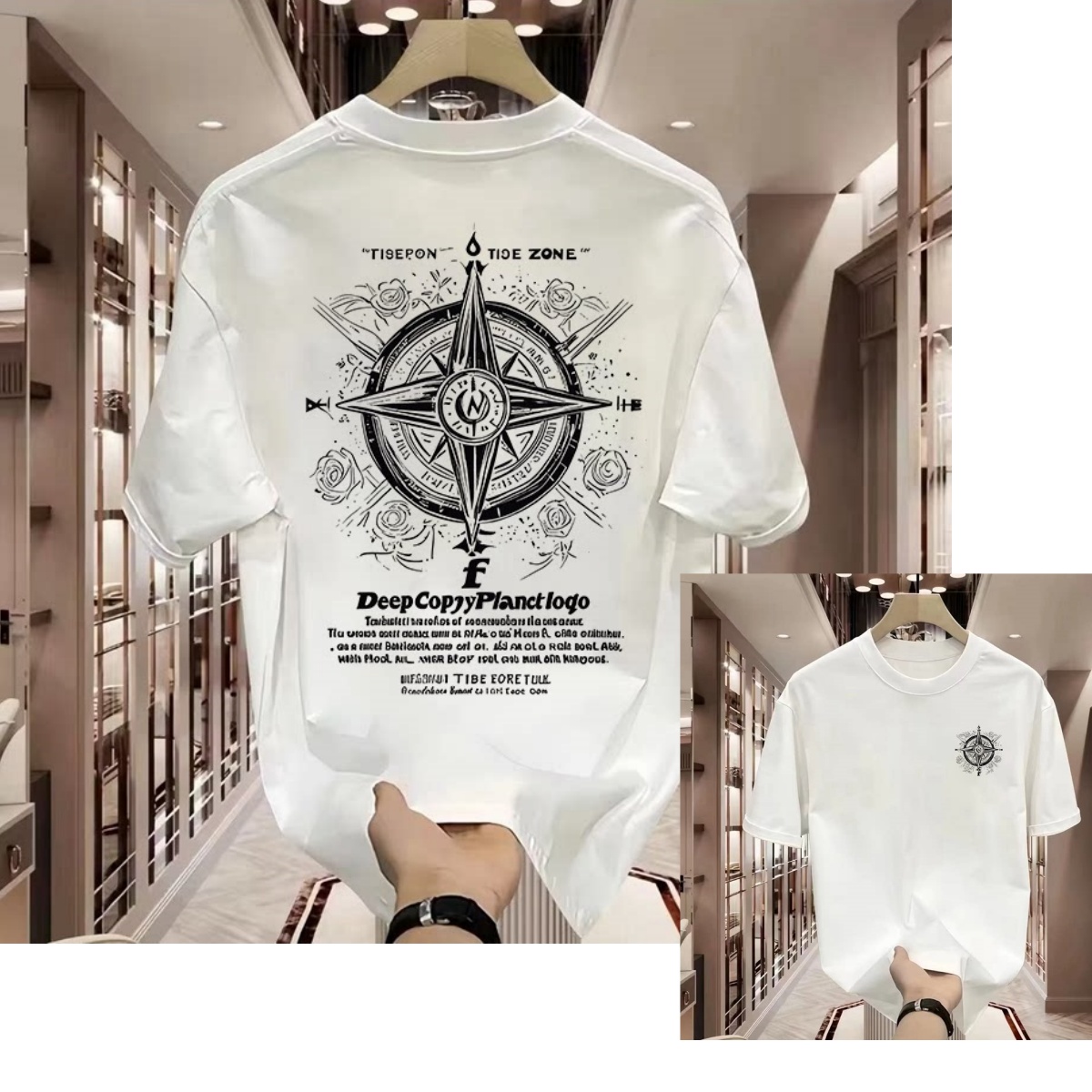 Street Fashion Brand Logo - Kaos Kasual Logo Klasik Tanda Kompas