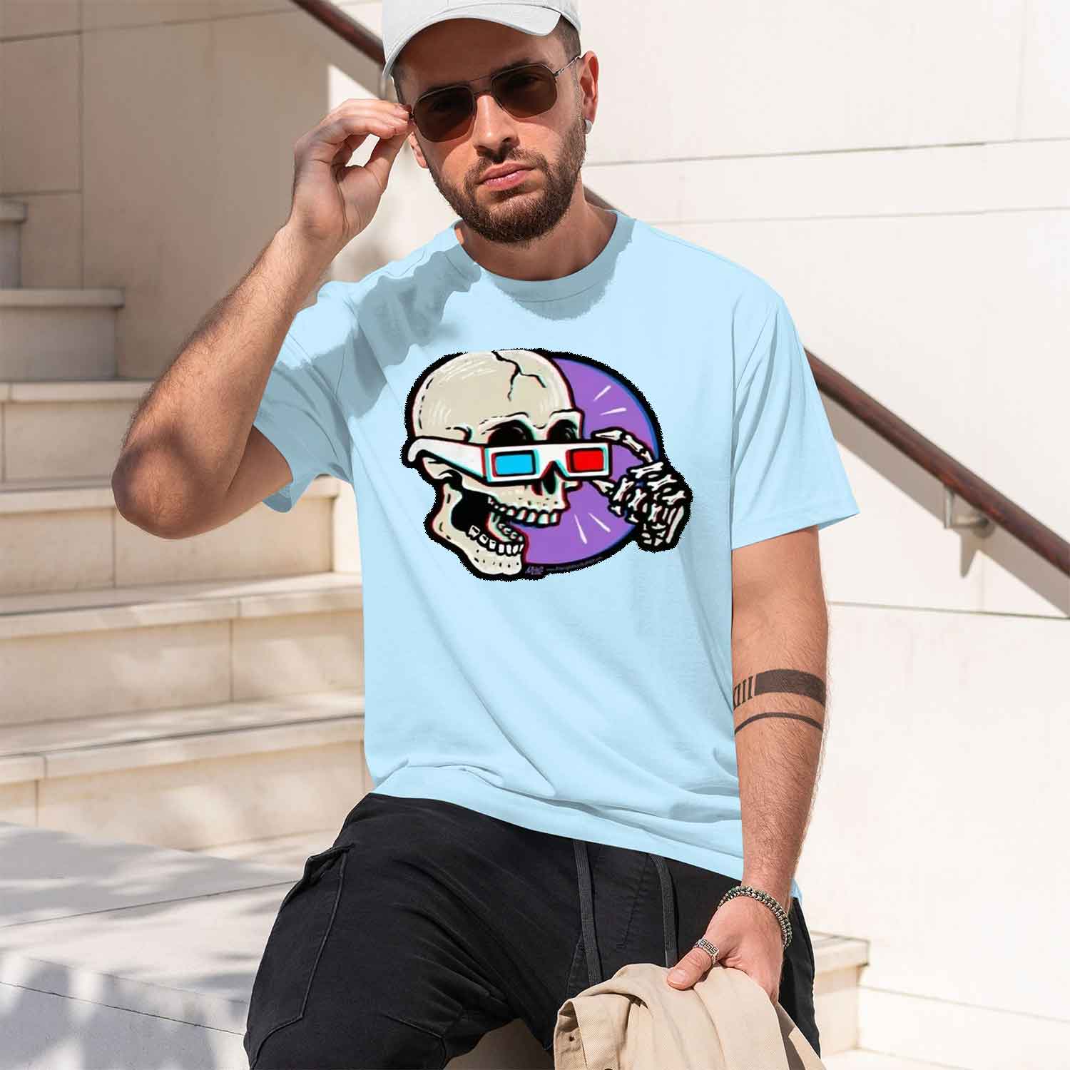 Kaos Pria Motif Tengkorak Lucu - Street Fashion China Models ulasan dan harga