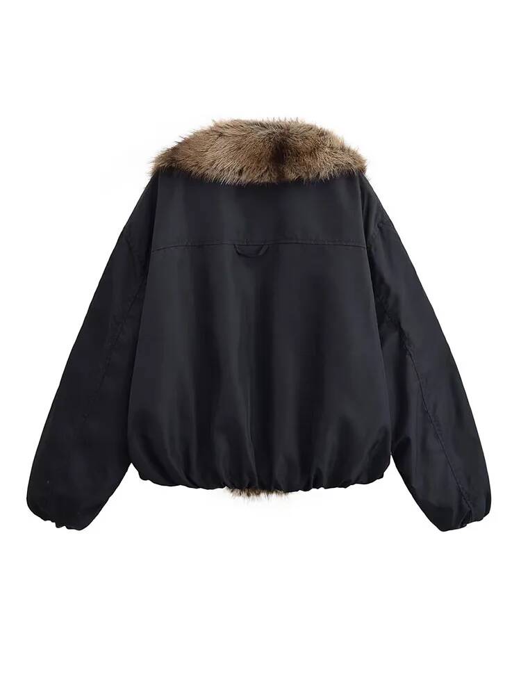 Jaket Wanita Berkerah Bulu Imi - Street Fashion Taiwan ulasan dan harga