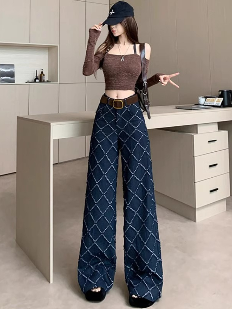 2025 Celana Jeans Jacquard Jal - Street Fashion Fall 2025 ulasan dan harga