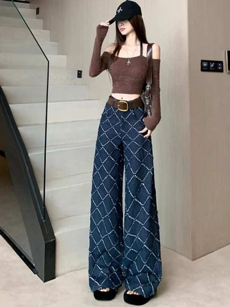 2025 Celana Jeans Jacquard Jal - Street Fashion Fall 2025 ulasan dan harga
