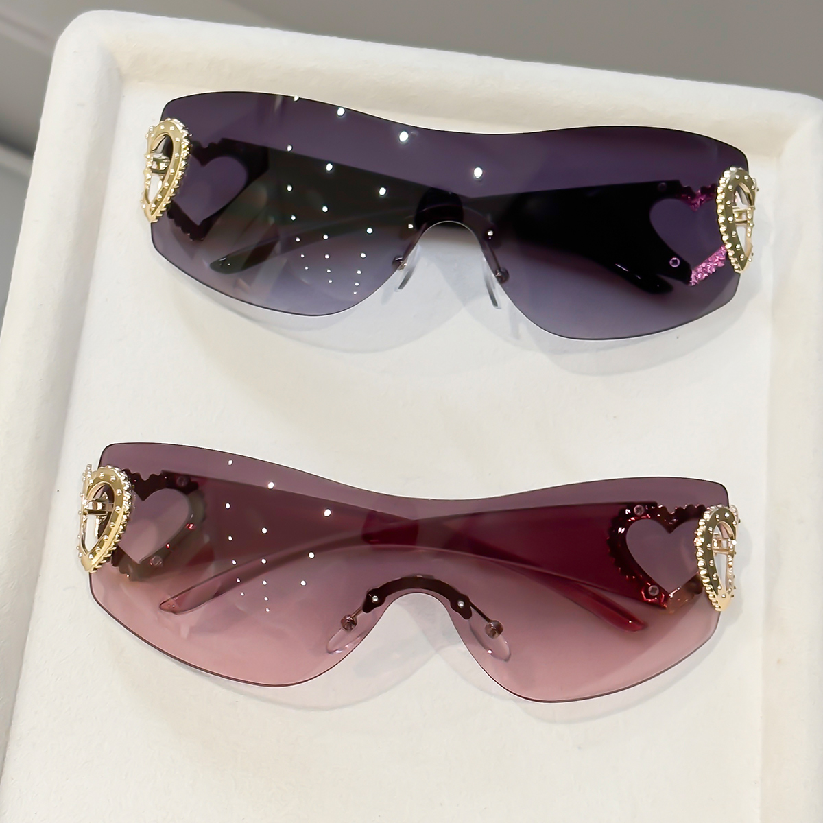 2 Buah Kacamata Tanpa Bingkai  - Street Fashion Glasses ulasan dan harga