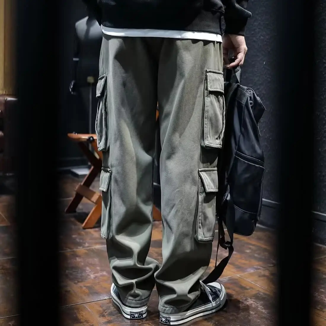 Celana panjang pria, celana pa - Cargo Pant Wide ulasan dan harga
