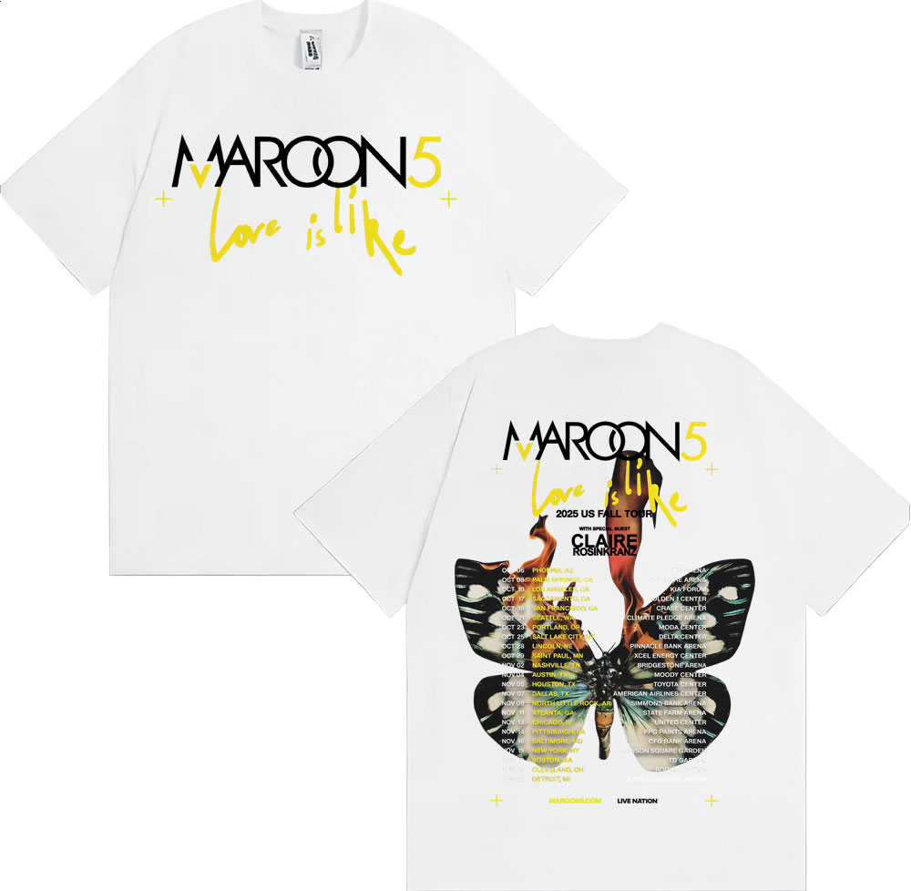 Band Maroon 5 Love Is Like US  - Street Fashion Fall 2025 ulasan dan harga