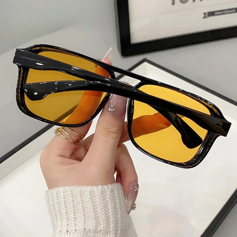 Kacamata Hitam Double Bridges  - Street Fashion Glasses ulasan dan harga