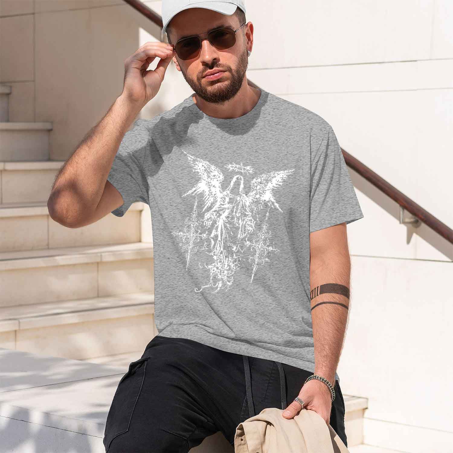 Kaos Pria Gaya Gotik Gaya Gela - Street Fashion China Models ulasan dan harga