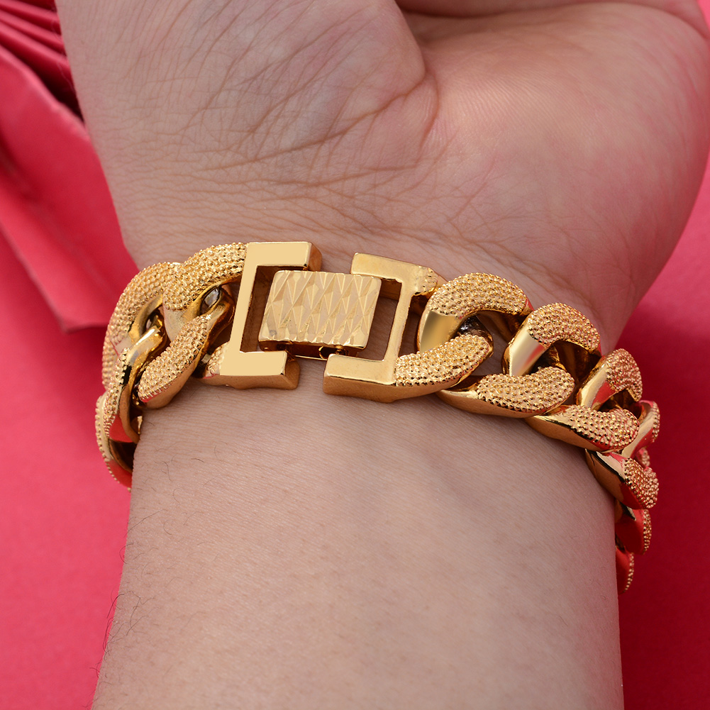 Gelang Warna Emas 18K Dubai un - Street Fashion Dubai ulasan dan harga