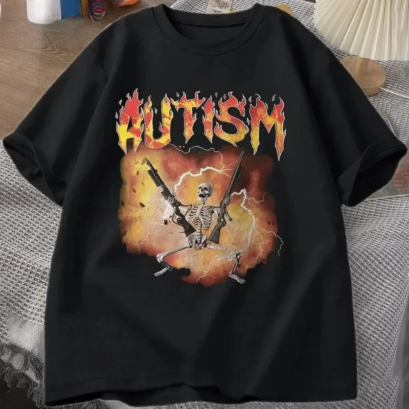 Kaos Skeleton Lucu Autisme Mod - Street Fashion China Models ulasan dan harga