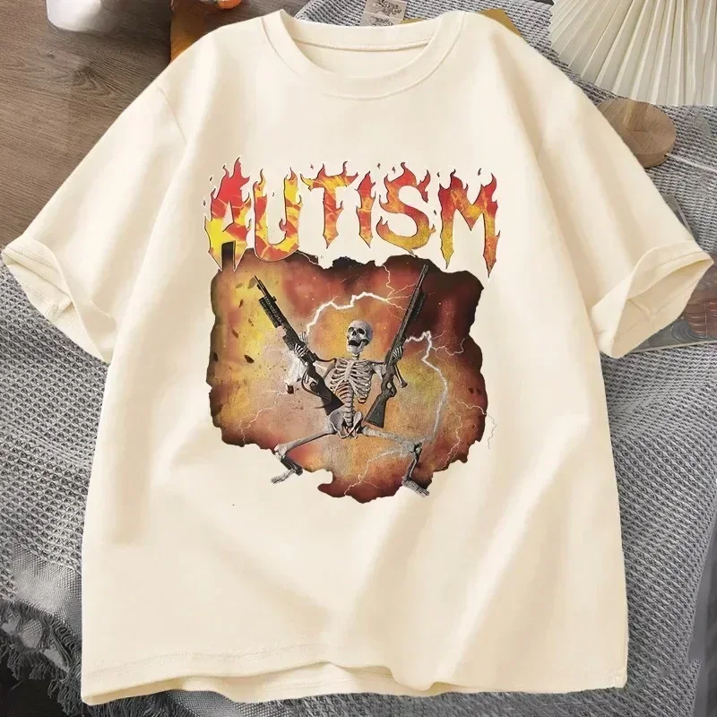 Kaos Skeleton Lucu Autisme Mod - Street Fashion China Models ulasan dan harga