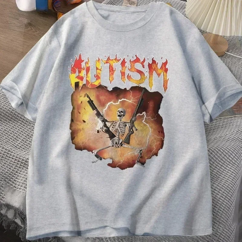 Kaos Skeleton Lucu Autisme Mod - Street Fashion China Models ulasan dan harga