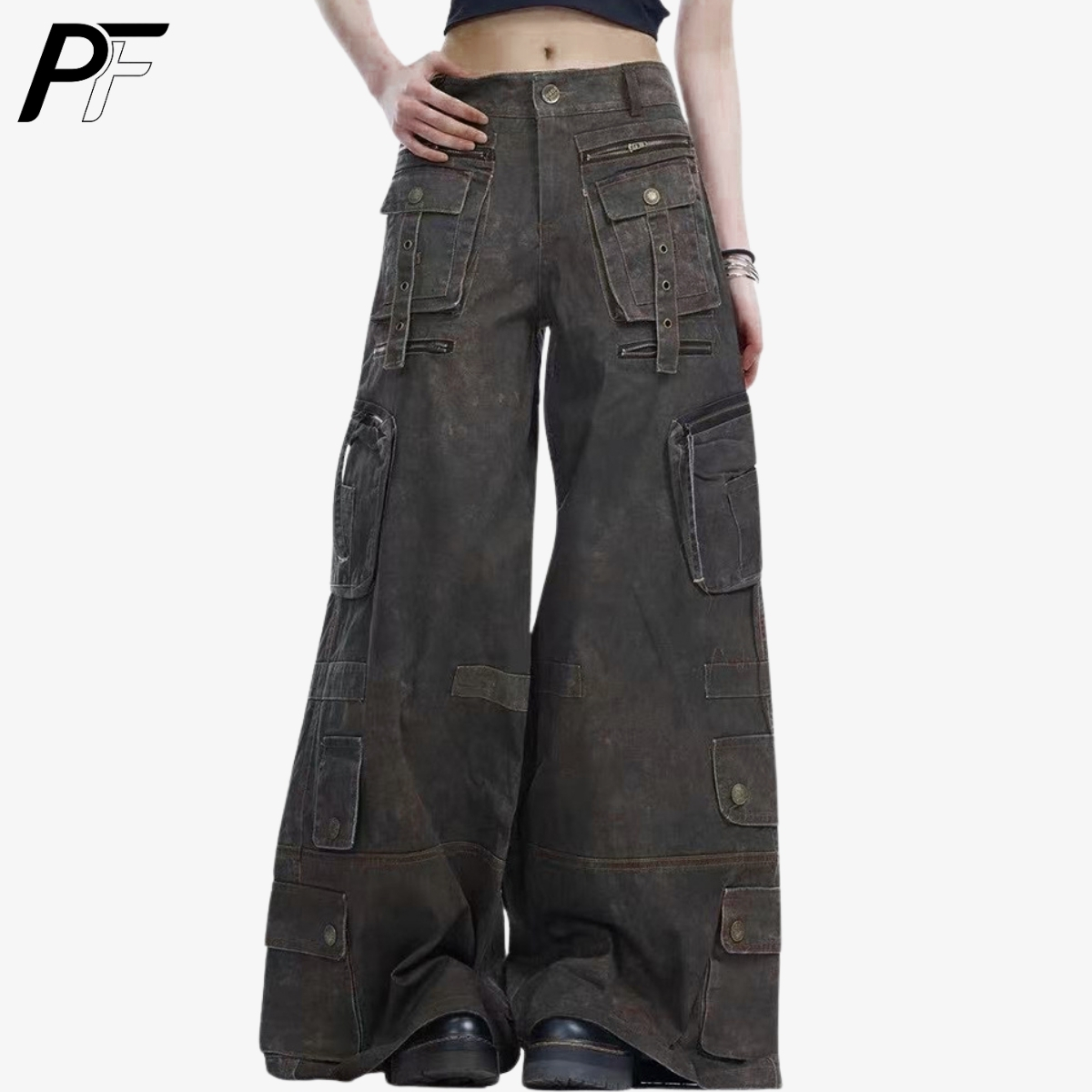 Celana Cargo Grunge Techwear M - Cargo Pant Wide ulasan dan harga