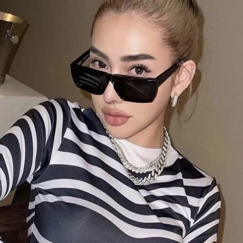 Kacamata Hitam Persegi Panjang - Street Fashion Glasses ulasan dan harga