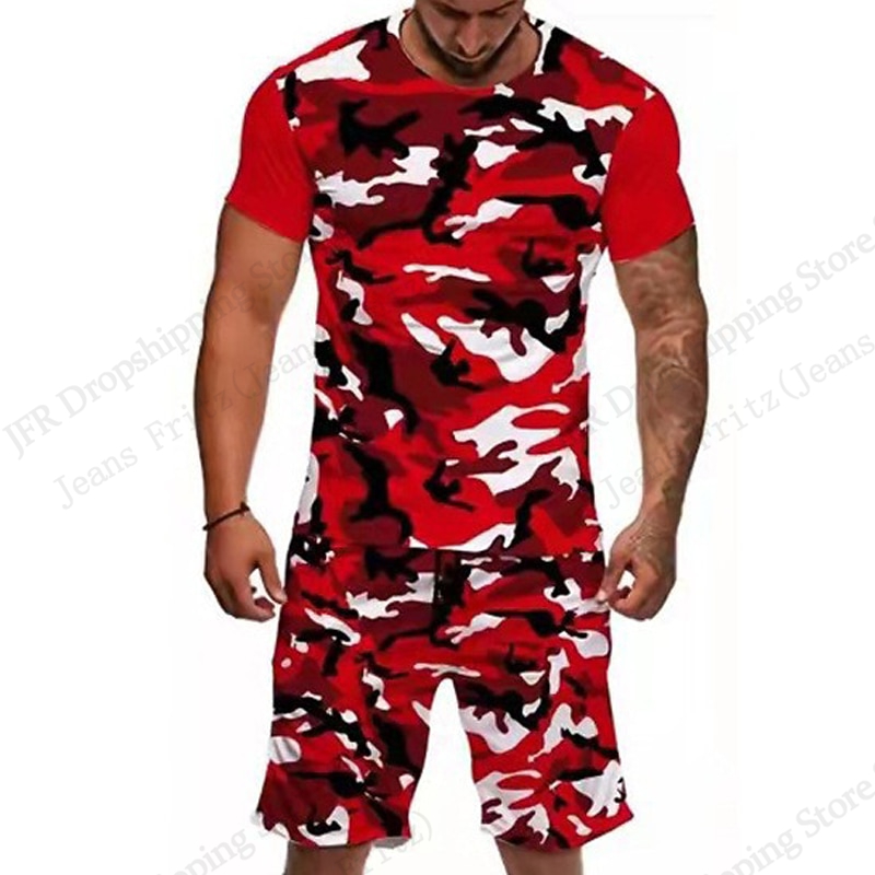 Set Kaus Pria Kaus Modis Pria  - Camo Pattern Set ulasan dan harga