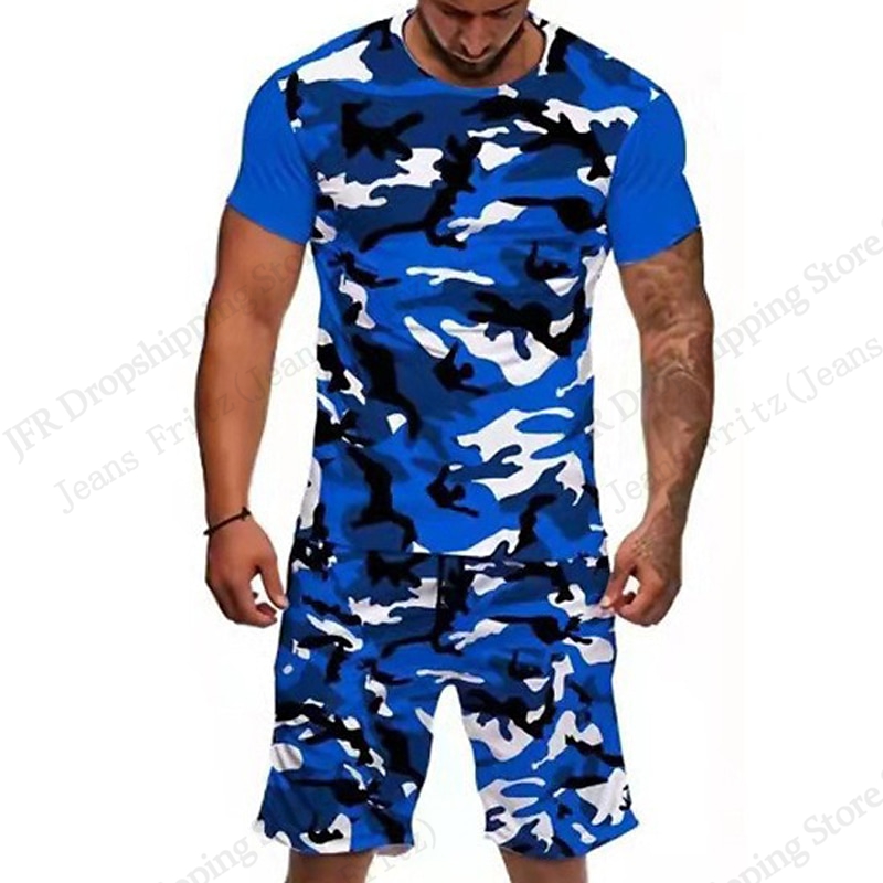 Set Kaus Pria Kaus Modis Pria  - Camo Pattern Set ulasan dan harga
