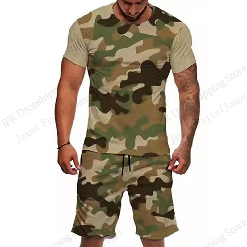Set Kaus Pria Kaus Modis Pria  - Camo Pattern Set ulasan dan harga