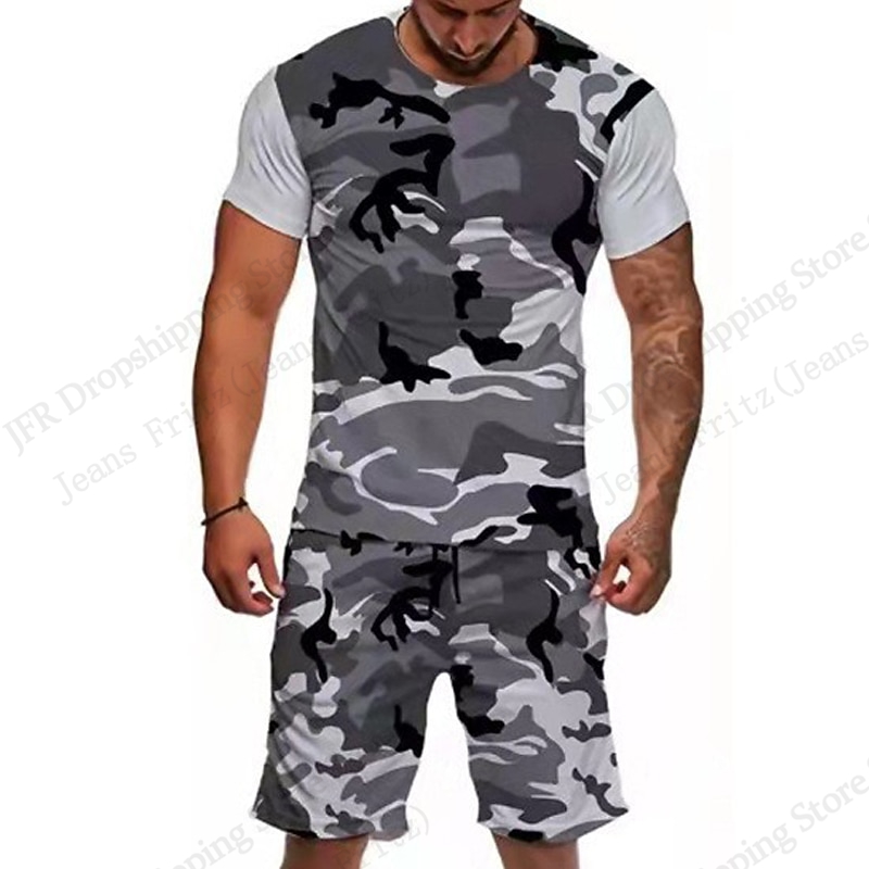Set Kaus Pria Kaus Modis Pria  - Camo Pattern Set ulasan dan harga