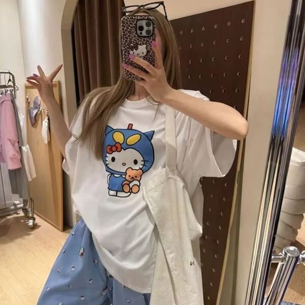 Kaus Cetak Hello Kitty Lengan  - Street For Fashion ulasan dan harga