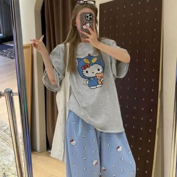 Kaus Cetak Hello Kitty Lengan  - Street For Fashion ulasan dan harga