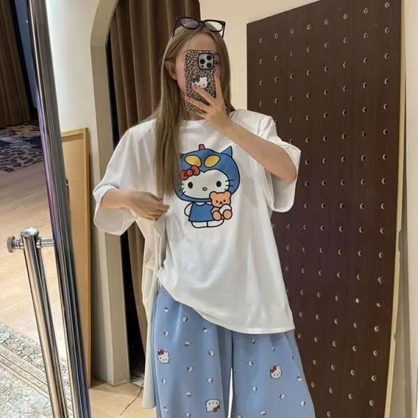 Kaus Cetak Hello Kitty Lengan  - Street For Fashion ulasan dan harga