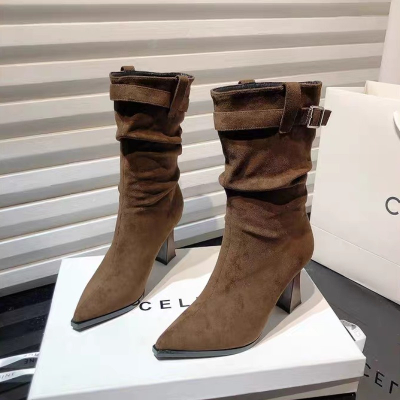 Sepatu Bot Wanita Model Lipit  - Street Fashion Fall 2025 ulasan dan harga