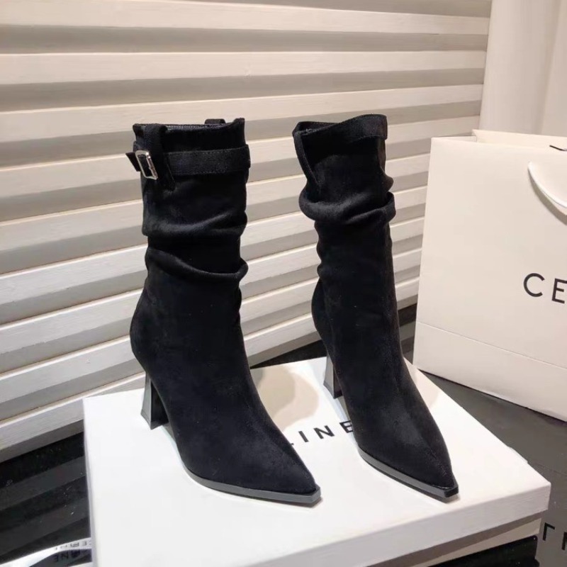 Sepatu Bot Wanita Model Lipit  - Street Fashion Fall 2025 ulasan dan harga