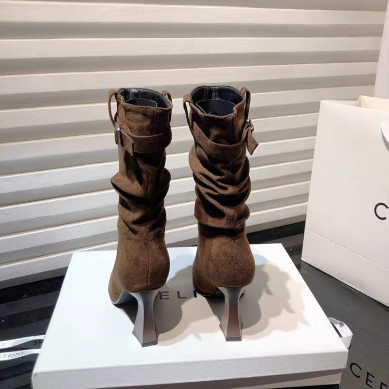 Sepatu Bot Wanita Model Lipit  - Street Fashion Fall 2025 ulasan dan harga