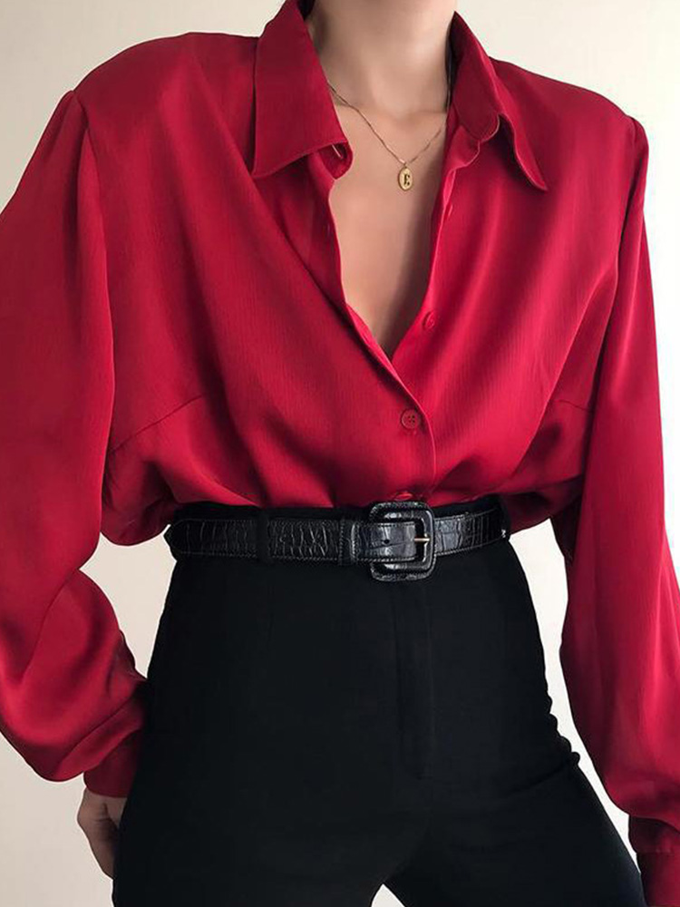 Blus kancing untuk wanita, Ata - Street Fashion Baggy ulasan dan harga