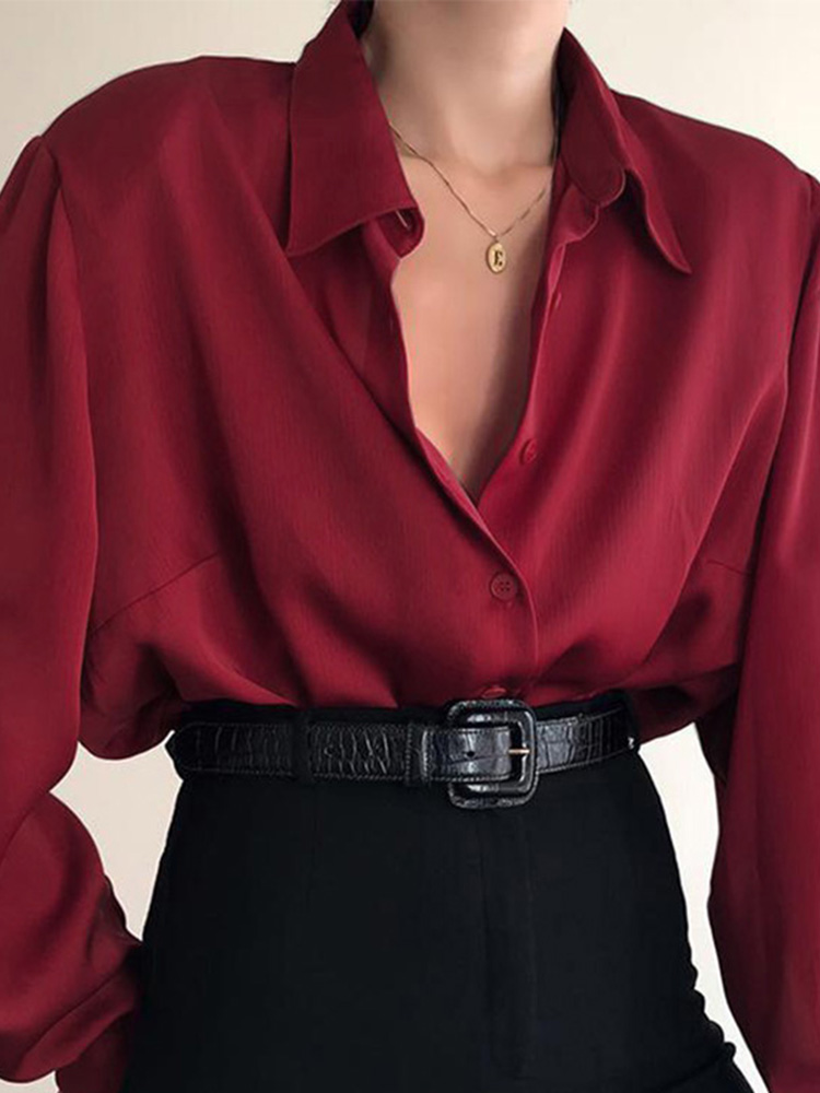 Blus kancing untuk wanita, Ata - Street Fashion Baggy ulasan dan harga