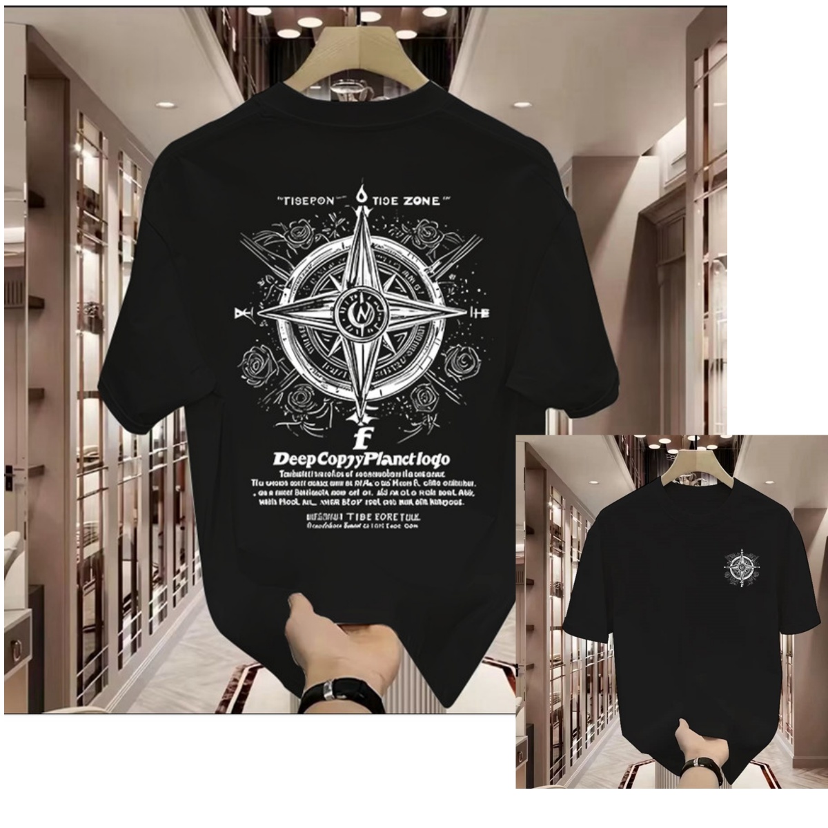 Kaos Kasual Logo Klasik Tanda  - Street Fashion Brand Logo ulasan dan harga