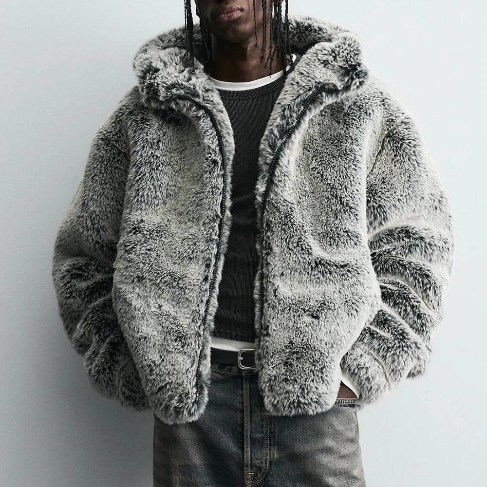 Jaket Bulu Imitasi Lengan Panj - Street Fashion Taiwan ulasan dan harga