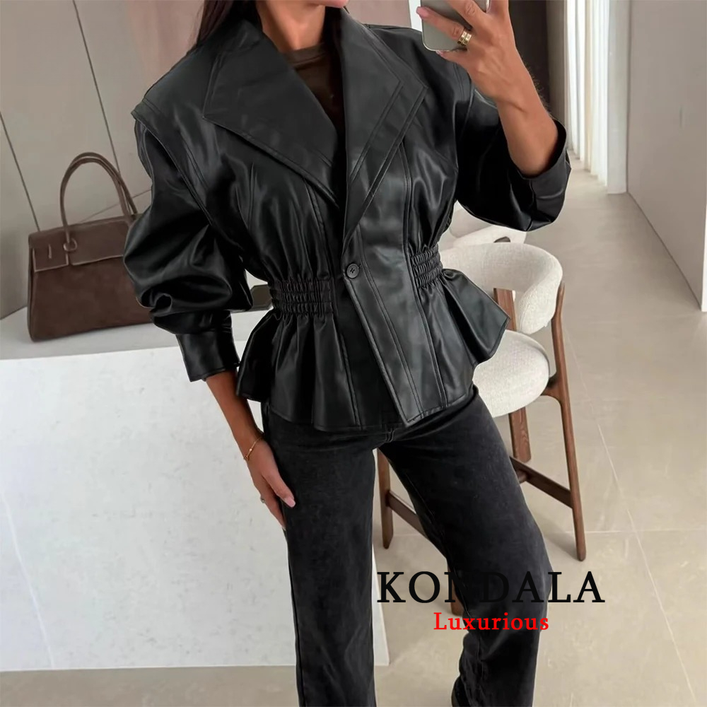 Jaket PU Wanita KONDALA Chic C - Street Fashion Fall 2025 ulasan dan harga