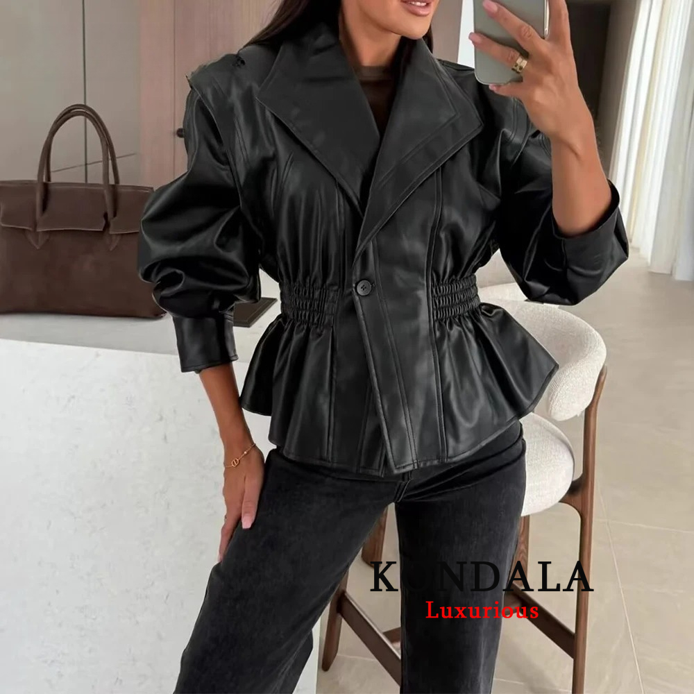Jaket PU Wanita KONDALA Chic C - Street Fashion Fall 2025 ulasan dan harga